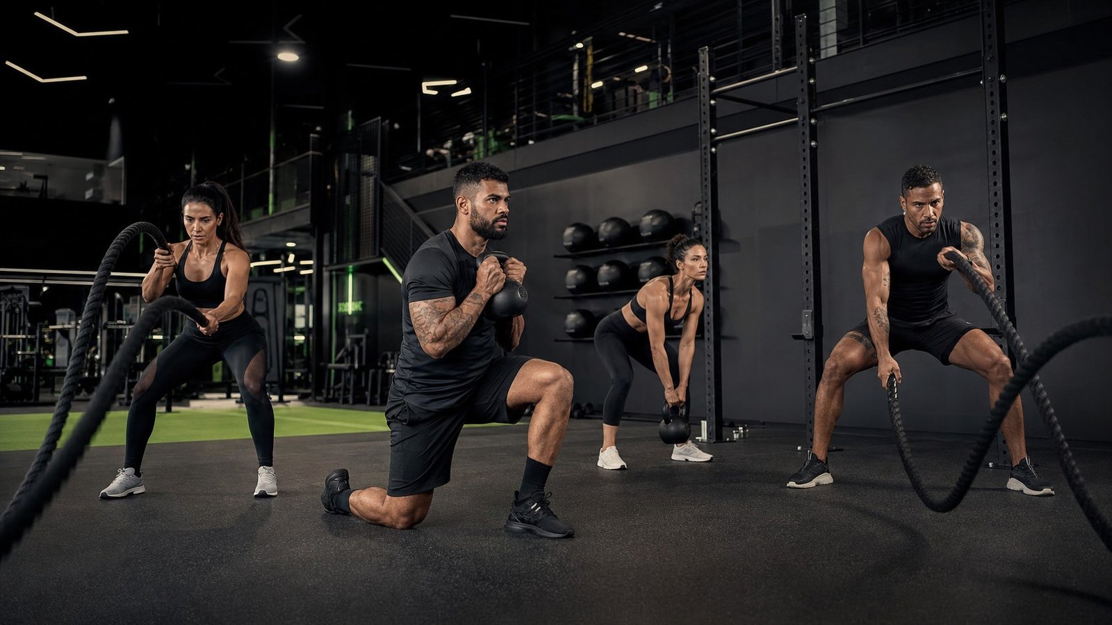 Treino funcional em grupo na Vertex Fitness