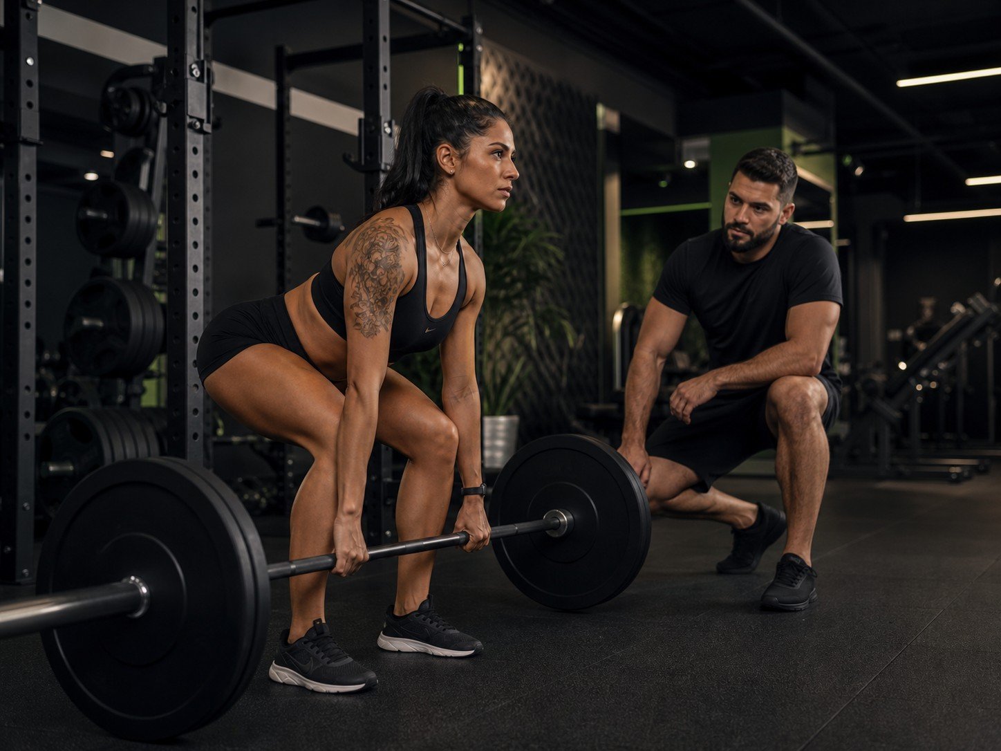 Aluna treinando com orientação profissional